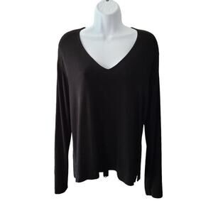 Chico's Travelers Women's Black Slinky Knit Top Size 2 (Large/12) Minimalist